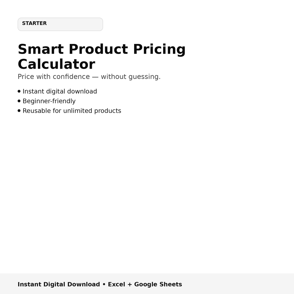 Smart Product Pricing Calculator - Starter Edition
