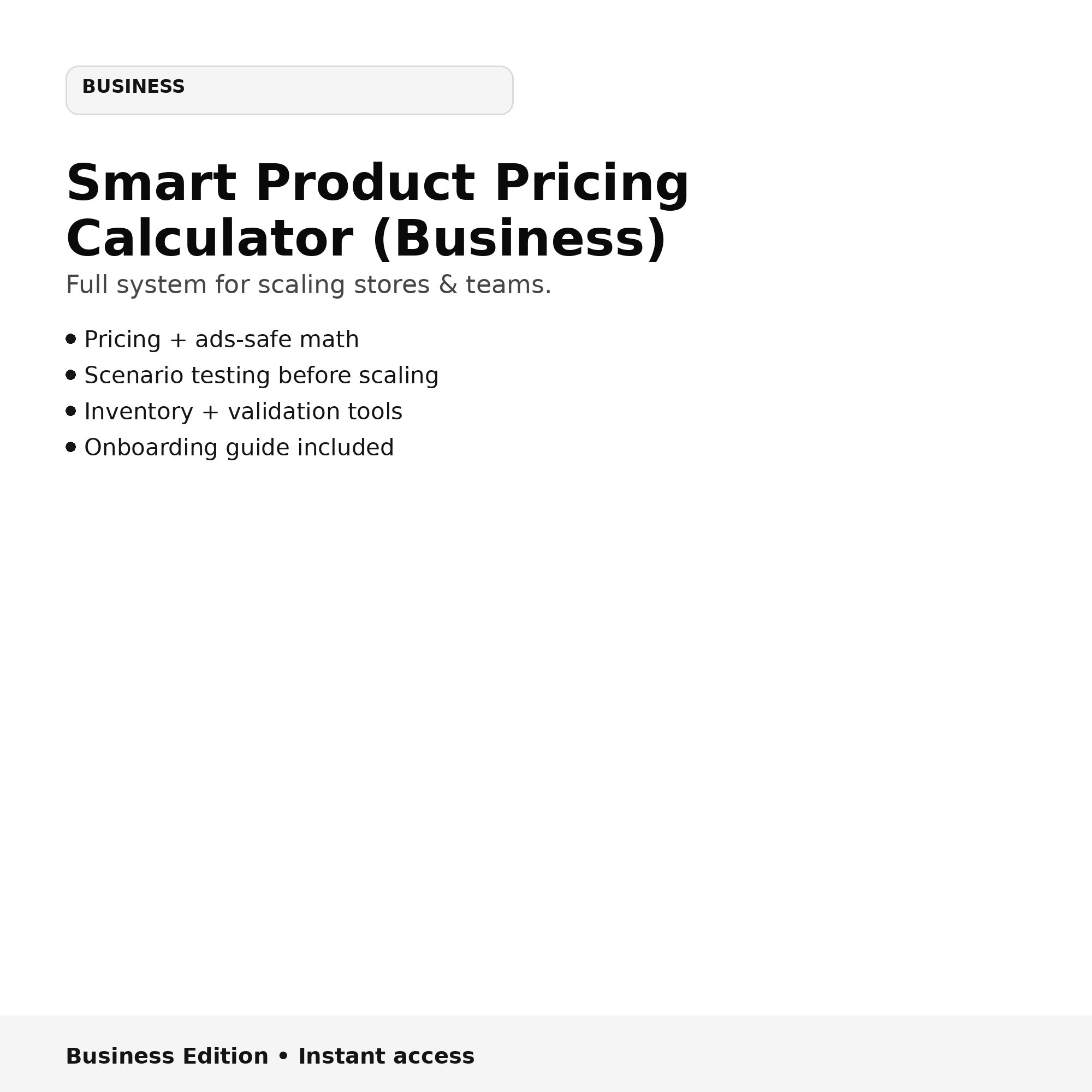 Smart System + Decision Framework - Business Edition | Complete Profitability Suite