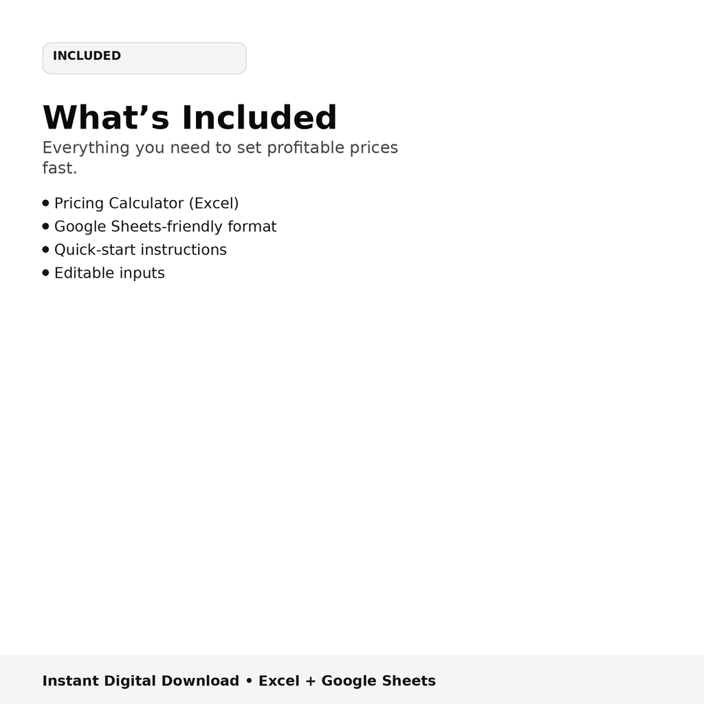 Smart Product Pricing Calculator - Starter Edition