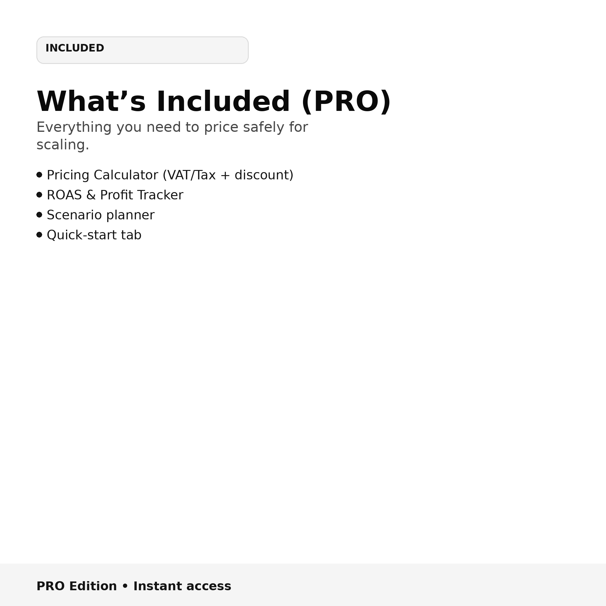 Smart Product Pricing Calculator - PRO Edition | ROAS Tracker & Scenario Planner