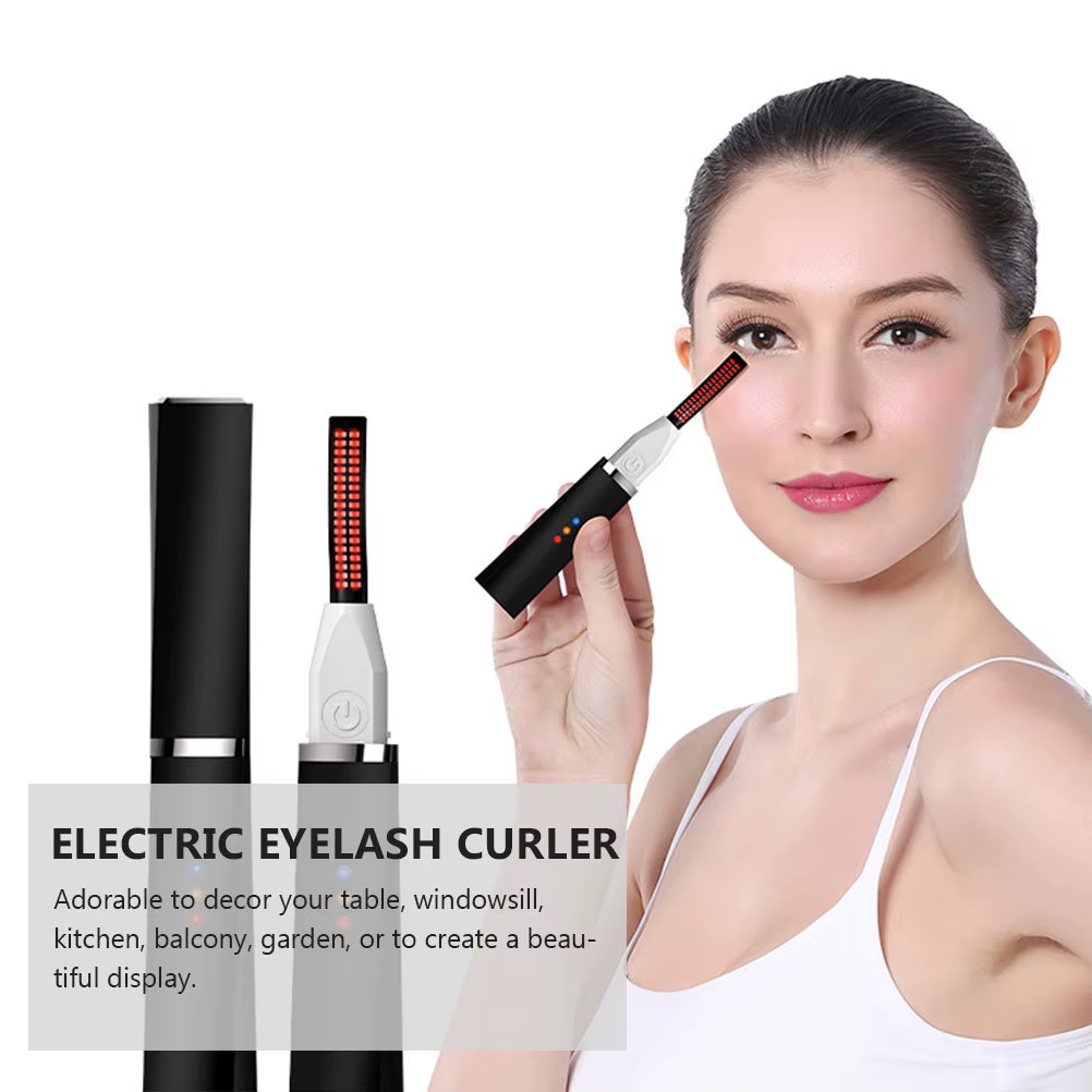 USB Rechargeable Heated Eyelash Curler - Long-Lasting Natural Curls | Portable Makeup Tool