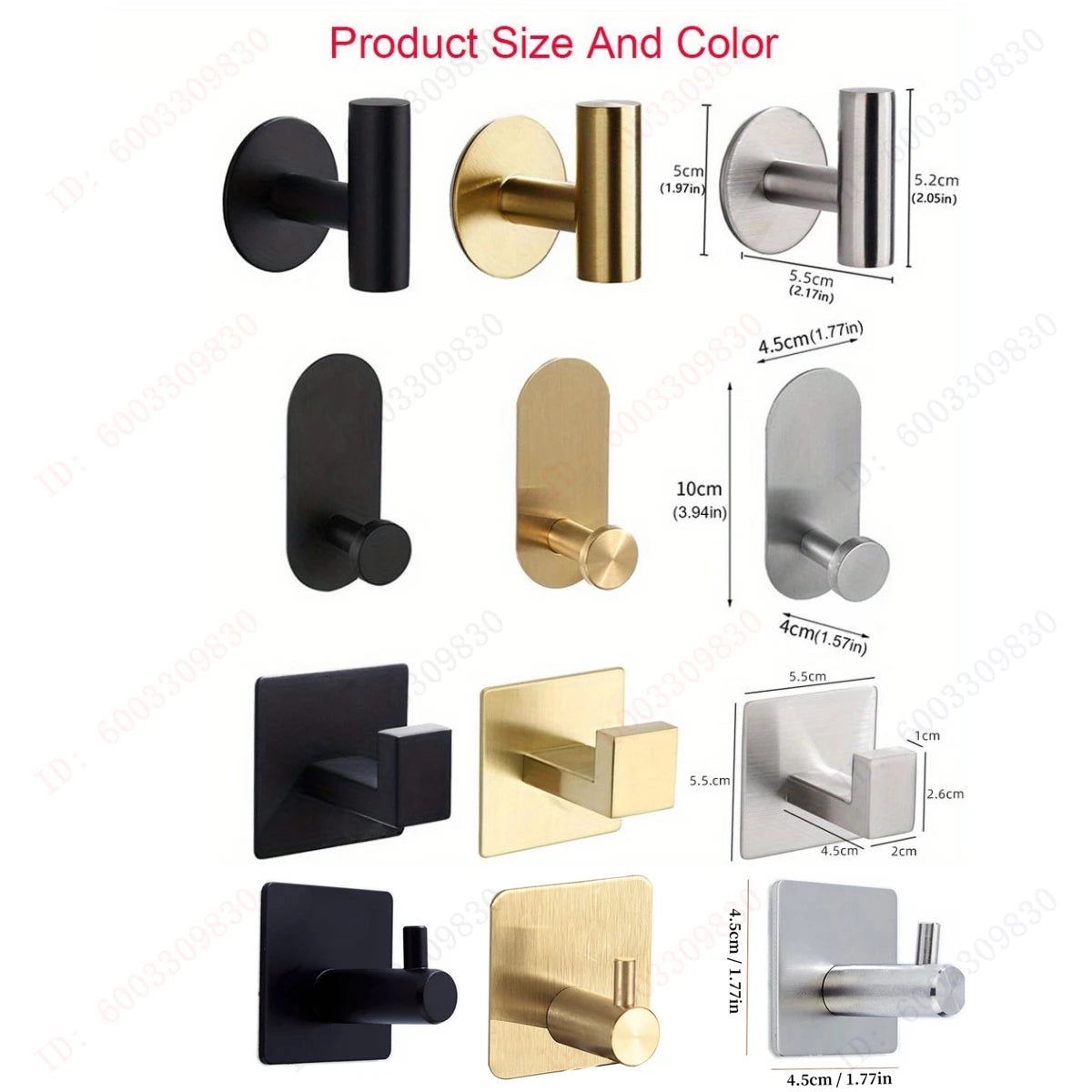 Clear Adhesive Wall Hooks – No Drilling Needed