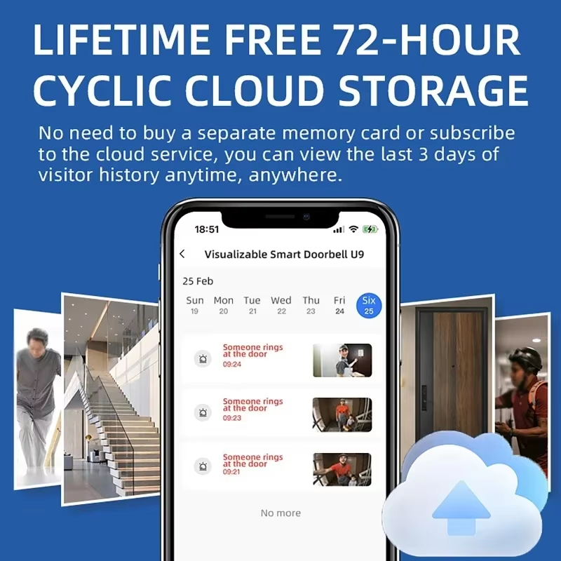 Solar Doorbell Camera - 2K HD Video, Waterproof, Two-Way Talk | Smart WiFi Video Doorbell