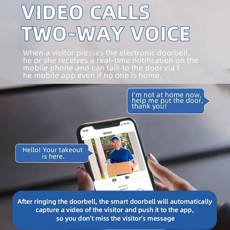 Solar Doorbell Camera - 2K HD Video, Waterproof, Two-Way Talk | Smart WiFi Video Doorbell