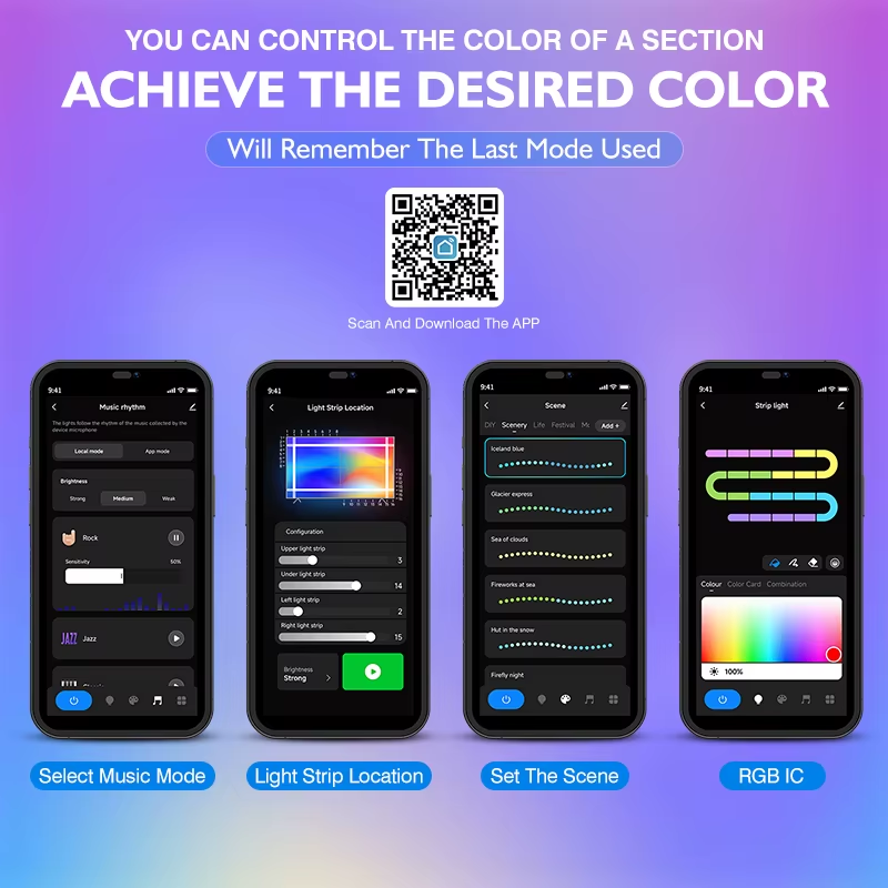 Smart TV Backlight LED Strip - 4K HDMI RGBIC Sync, Alexa & Google Compatible | Ambient Lighting Kit