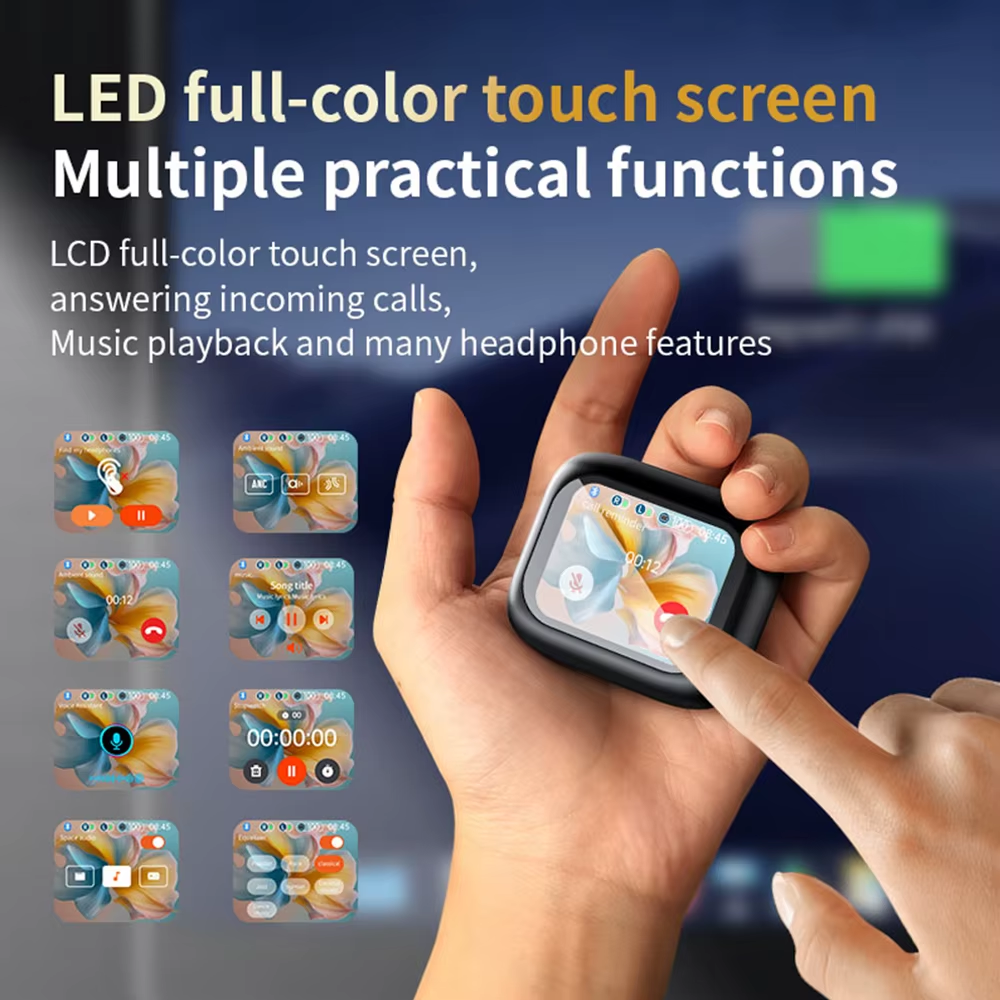 LX10 Wireless Earbuds - 2" Touch Screen, ANC Noise Cancellation, 24H Battery | Bluetooth 5.4