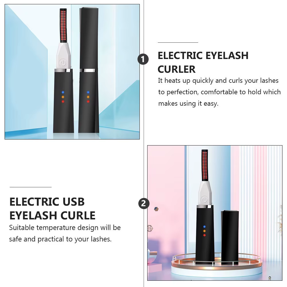 USB Rechargeable Heated Eyelash Curler - Long-Lasting Natural Curls | Portable Makeup Tool