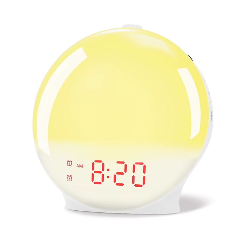Wake Up Light Alarm Clock - Sunrise Sunset Simulation, FM Radio & Night Light | Natural Gentle Wake