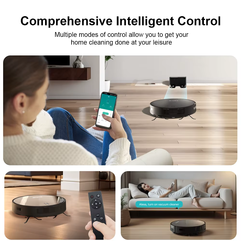 V6 Robot Vacuum Cleaner - 6500PA Suction, 2-in-1 Mop & Vacuum | App Control, Self-Charging