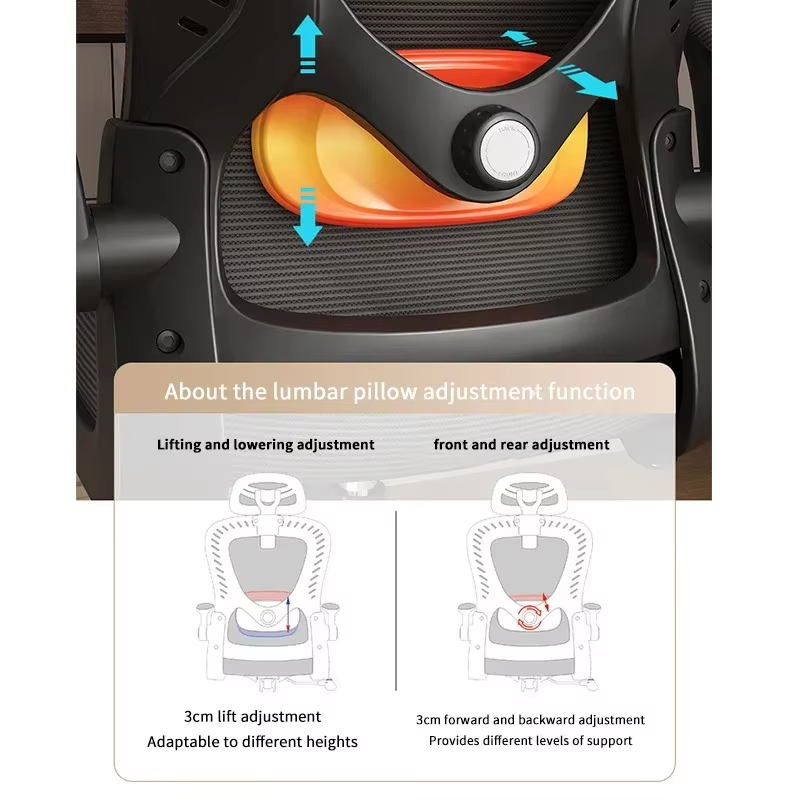 Ergonomic Mesh Office Chair - 3D Lumbar Support, Latex Seat Cushion | Heavy Duty Revolving Desk Chair