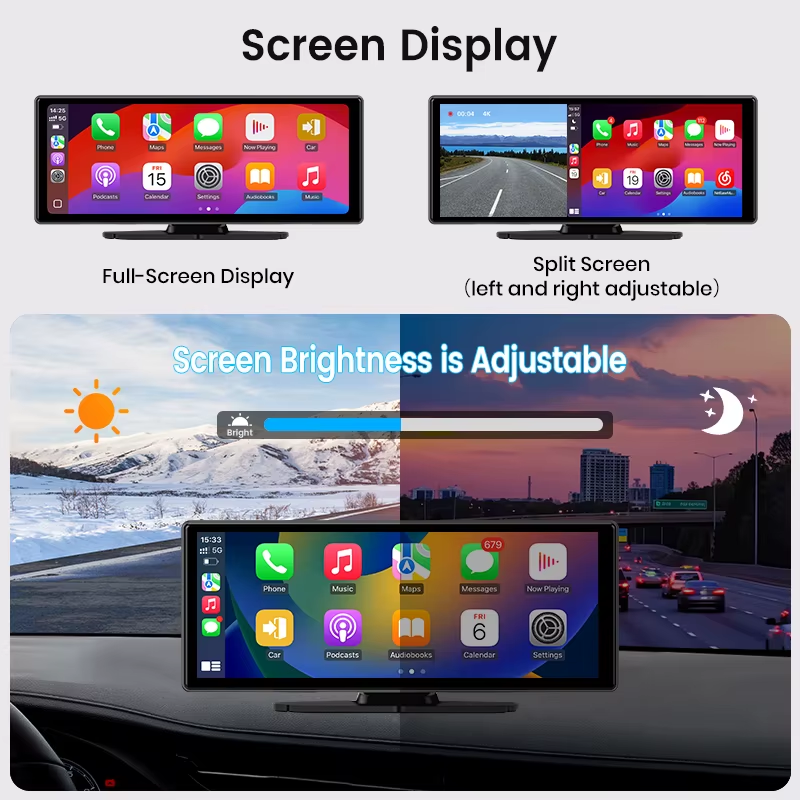 10.26" Universal Car Multimedia Player - 4K Camera, Wireless CarPlay & Android Auto | Dashboard Screen