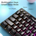 AULA F3061 RGB Gaming Keyboard - 64-Key Mechanical Feel, Wired Backlit Mini Keyboard with Phone Slot