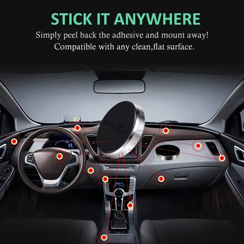 Universal Magnetic Car Phone Holder – Dashboard & Wall Mount (iPhone & Android)