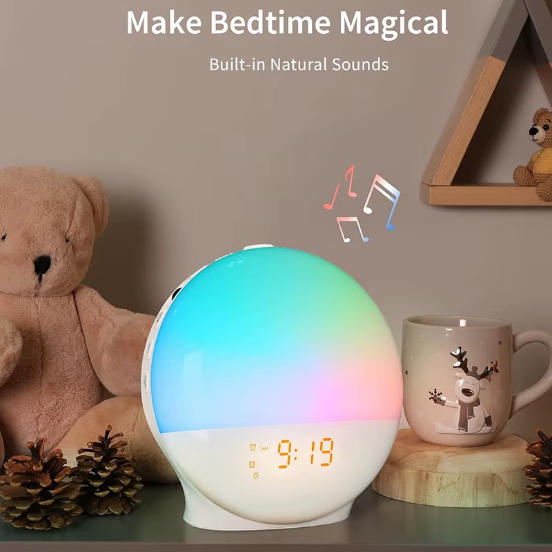 Wake Up Light Alarm Clock - Sunrise Sunset Simulation, FM Radio & Night Light | Natural Gentle Wake