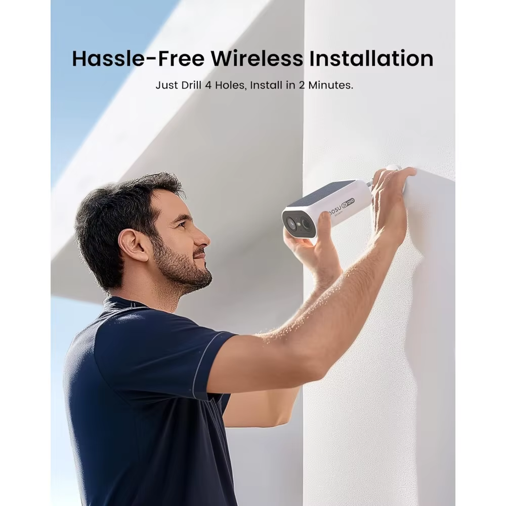 Solar Security Cameras Wireless Outdoor - 2K Night Vision, 2-Min Install, No Subscription | Home Security System