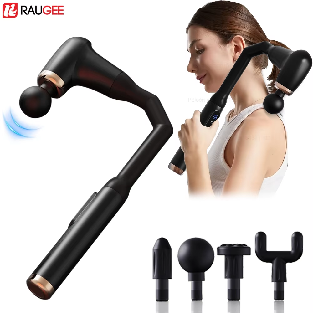 Fascia Massage Gun - Deep Tissue Percussion Massager with Extended Handle | U-Shaped Back Massager