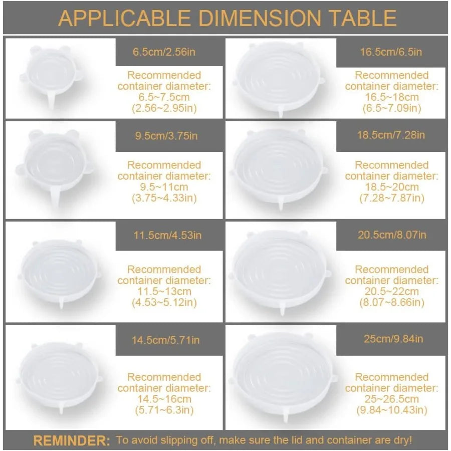 Silicone Stretch Lids – Reusable Bowl Covers