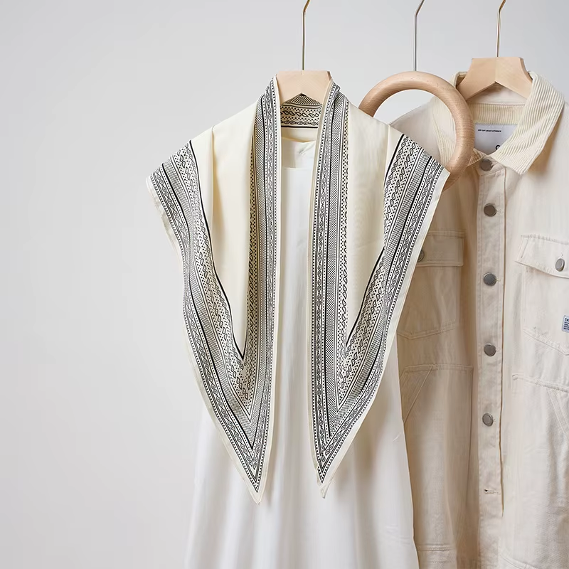 Aesthetic Head Wrap Triangle Scarf - Chiffon Cooling Twill Print | Versatile Hair & Neck Scarf for Women