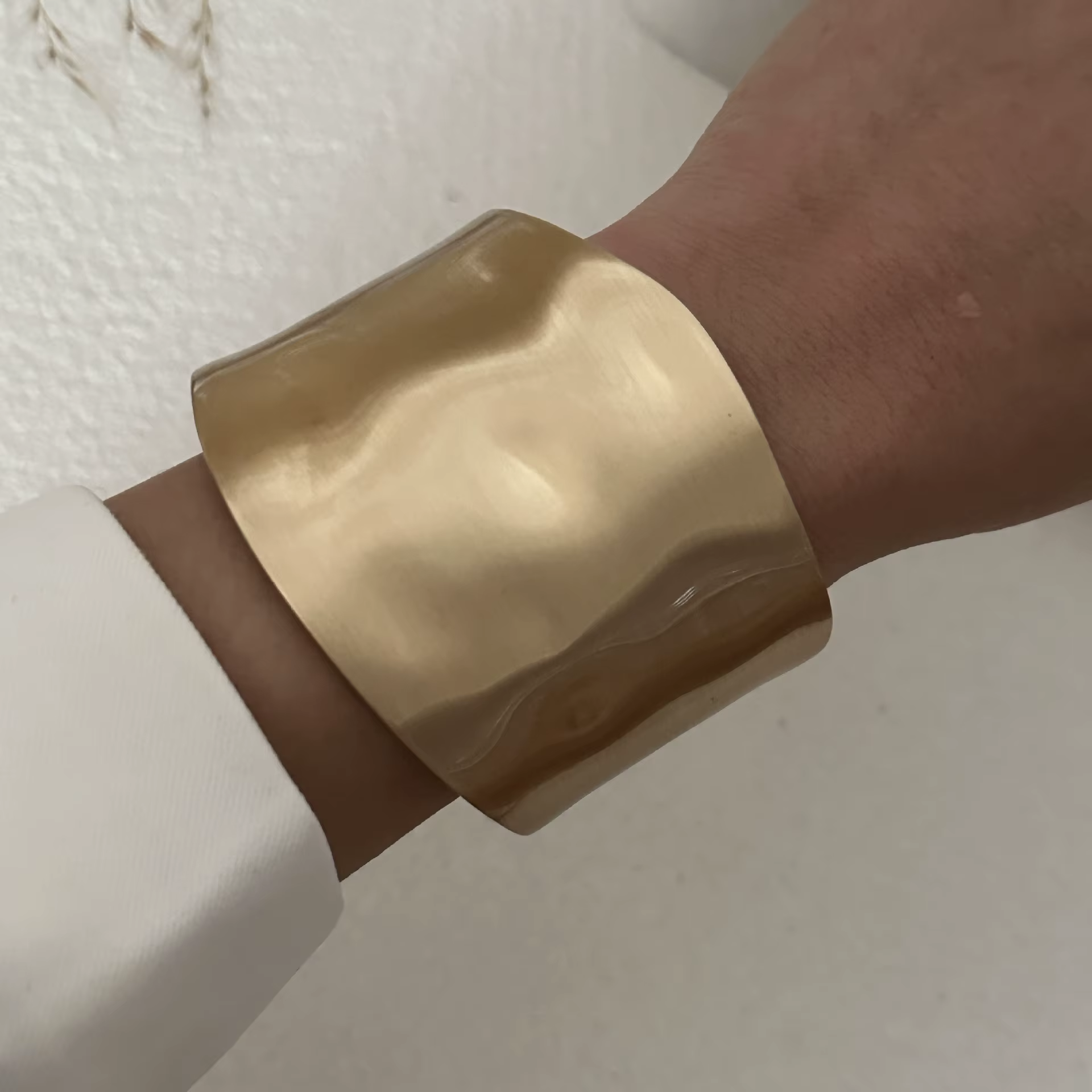 KMVEXO Punk Hip-Hop Wide Geometric Bangle Bracelet - Statement Metal Cuff for Women & Men