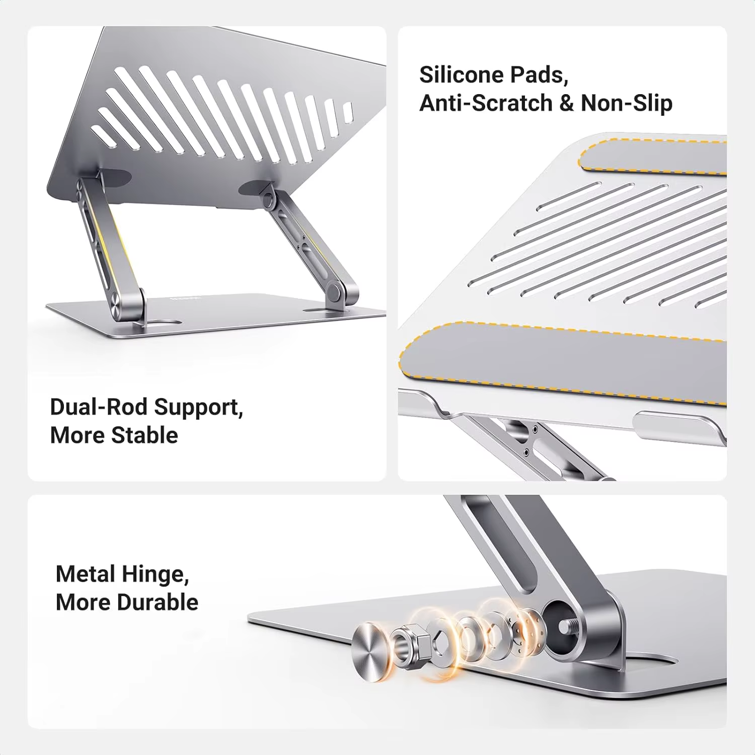 UGREEN Adjustable Laptop Stand - Ergonomic Foldable Riser with Heat-Vent | Portable Desk Stand