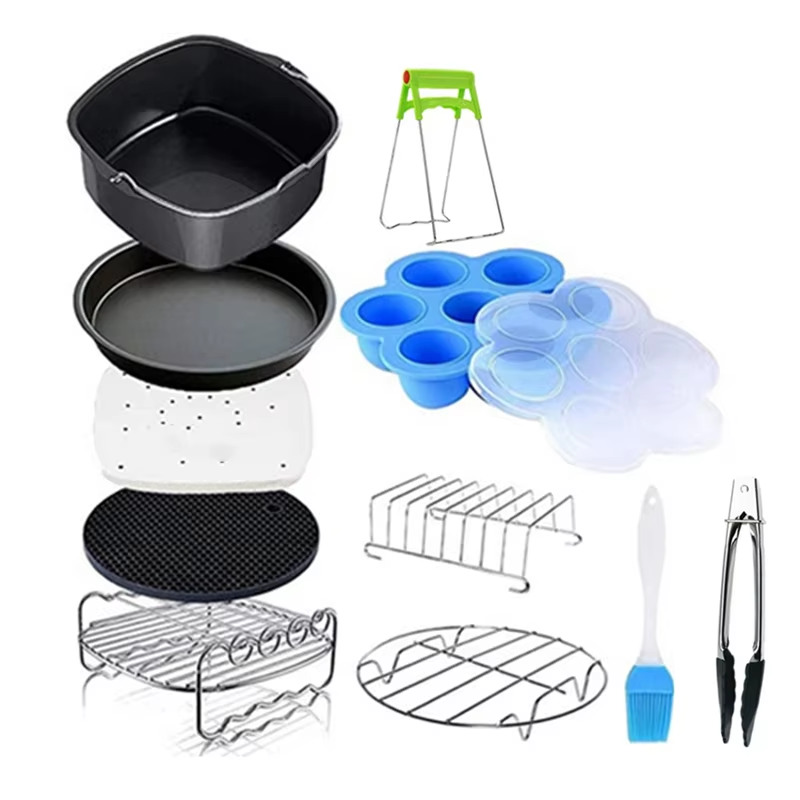 Air Fryer Accessories 11Pcs Kit - 7 Inch Compatible Set | Dishwasher Safe Cooking Tools