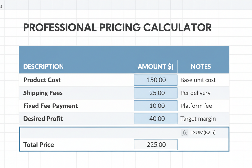 Smart Product Pricing Calculator - Starter Edition